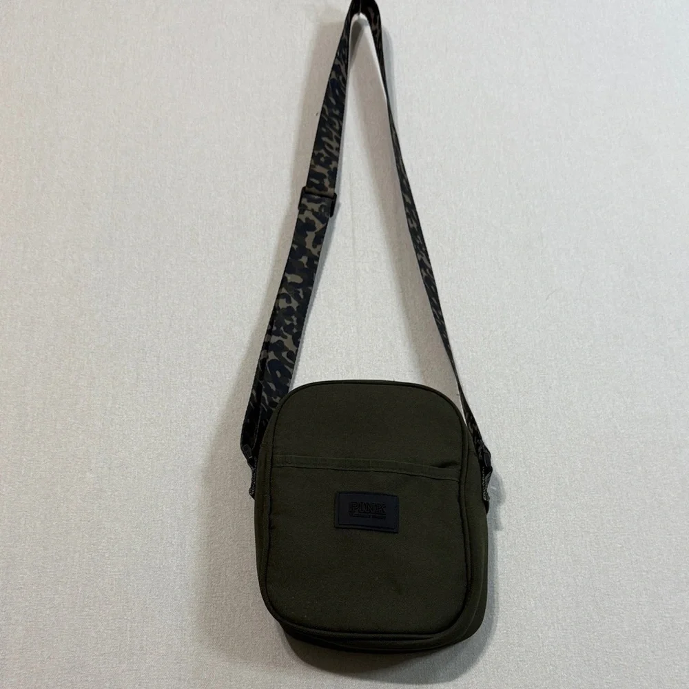 PINK Victoria's Secret Dark Green Messenger Bag